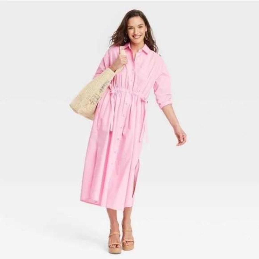 Universal Thread Button Front Midi Shirt Dress Wo… - image 3